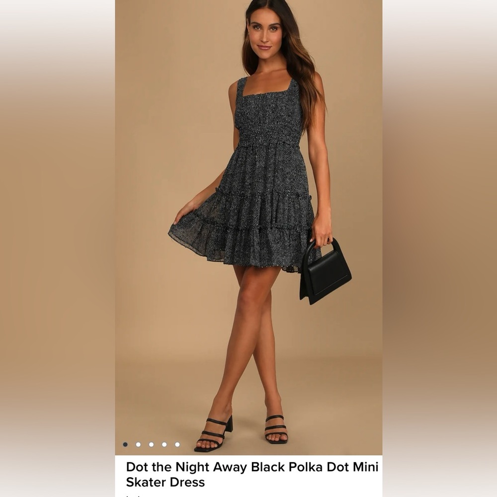 Dot the Night Away skater mini dress.